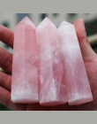 100% kamień naturalny fluorytu kryształ różowy fluoryt na kwarcu kryształowy kamień punkt Healing sześciokątne Wand leczenie kam