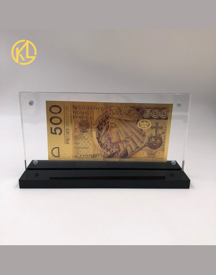 Hot 10 xUnissued 1994 edycja polska waluta zaprojektowana kolorowe 24 K pozłacane Bill banknotów 500 PLN dla banku z pamiątkami 