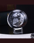 6 cm 3D Crystal Ball szkło grawerowane laserowo miniaturowy Model ziemi kula kryształowe rzemiosło akcesoria do dekoracji domu O