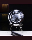 6 cm 3D Crystal Ball szkło grawerowane laserowo miniaturowy Model ziemi kula kryształowe rzemiosło akcesoria do dekoracji domu O