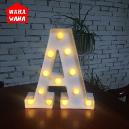 DIY biały LED list lampka nocna kreatywny angielski alfabet numer baterii lampy romantyczny Wedding Party boże narodzenie dekora