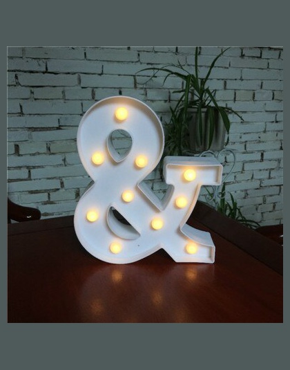 DIY biały LED list lampka nocna kreatywny angielski alfabet numer baterii lampy romantyczny Wedding Party boże narodzenie dekora