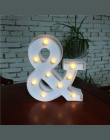 DIY biały LED list lampka nocna kreatywny angielski alfabet numer baterii lampy romantyczny Wedding Party boże narodzenie dekora