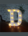 DIY biały LED list lampka nocna kreatywny angielski alfabet numer baterii lampy romantyczny Wedding Party boże narodzenie dekora