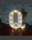 DIY biały LED list lampka nocna kreatywny angielski alfabet numer baterii lampy romantyczny Wedding Party boże narodzenie dekora