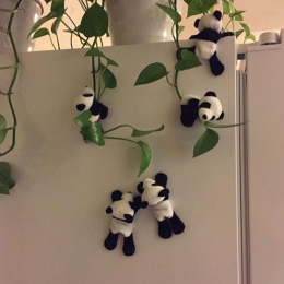 1 Pc śliczne miękkie pluszowe Panda magnes na lodówkę lodówka naklejki kreskówki naklejka prezent pamiątka Home Decor akcesoria 