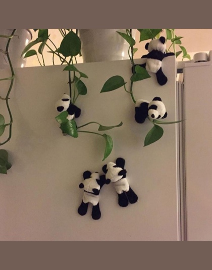 1 Pc śliczne miękkie pluszowe Panda magnes na lodówkę lodówka naklejki kreskówki naklejka prezent pamiątka Home Decor akcesoria 