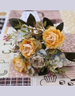 Piwonia DIY strona dekoracji w stylu Vintage jedwab sztuczne kwiaty mała róża ślub sztuczne kwiaty materiały festiwalowe Home De