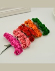 144 sztuk 1 cm tanie sztuczne kwiaty z papieru na ślub samochód fałszywe róże używany do dekoracji cukierki box DIY wieniec Hand