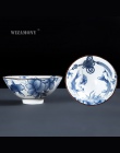 WIZAMONY Drinkware niebieski i biały porcelany chińskiej herbaty miska do puer filiżanka do herbaty zestaw herbaty ceramiczne At