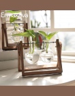 ERMAKOVA pulpit żarówka wazon hydroponicznych do sadzenia szkła Terrarium wazon drewniana stojak metalowy uchwyt obrotowy domu o
