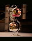 Hot wyczyść okrągły szklana wisząca wazon z 1 otwór kwiat roślin stoisko hydroponicznych pojemnik dekoracje do domowego biura sz