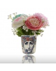Nordic mody Fornasetti wazon piękno twarzy cylindryczne Jardiniere na kwiaty Floral Art akcesoria piękne biurko dekoracji