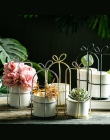 Nordic styl srebrny złoty Bowknot kształt ceramiki sztuki żelaza blat wazon doniczka Home dekoracje ślubne na suchy kwiat roślin