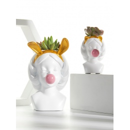 Kreatywny Nordic styl żywica wazon Cute girl guma do żucia doniczka dekoracyjna nowoczesny piękny sztuki dekoracji kompozycja kw