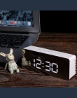 Cyfrowy wyświetlacz LED pulpit tablica cyfrowa zegary lustro zegar 12 H/24 H Alarm i funkcja drzemki termometr regulowana lumina