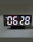 6 kolorów cyfrowy zegar z budzikiem Led lustro zegar wielofunkcyjny drzemka czas wyświetlania noc Led tabeli pulpit budzik