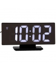 6 kolorów cyfrowy zegar z budzikiem Led lustro zegar wielofunkcyjny drzemka czas wyświetlania noc Led tabeli pulpit budzik