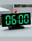 Cyfrowy zegar z budzikiem Led lustro zegar wielofunkcyjny drzemka czas wyświetlania noc Led lampa biurkowa pulpit budzik kabel U
