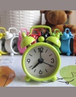 Retro przenośny śliczne Mini Cartoon budzik okrągły numer podwójny dzwon biurko stół cyfrowy zegar do dekoracji domu