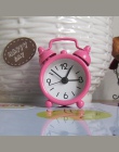 Retro przenośny śliczne Mini Cartoon budzik okrągły numer podwójny dzwon biurko stół cyfrowy zegar do dekoracji domu