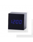 Multicolor dźwięki sterowanie Drewniany zegar nowy nowoczesny drewna cyfrowy LED budzik biurkowy termometr zegar kalendarz wystr