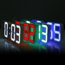Oryginalny 3D doprowadziły tabeli zegar nowoczesny zegar ścienny zegarki cyfrowe 12/24 godzin wyświetlacz Mechanizm zegara Alarm