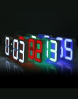 Oryginalny 3D doprowadziły tabeli zegar nowoczesny zegar ścienny zegarki cyfrowe 12/24 godzin wyświetlacz Mechanizm zegara Alarm