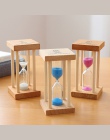 Zegarek z piasku 1 minutę zegar 3 5 minut szklany prysznic zegar drewna rozrządu Kid prezent Mini ozdoby akcesoria do dekoracji 