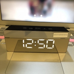 Hurtownie lustro cyfrowy budzik LED lampki nocne termometr zegar ścienny lampa prostokąt kwadratowy wielofunkcyjny zegary biurko