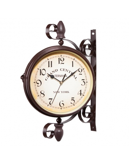 1 sztuk nowy europejski styl vintage zegar innowacyjnych modny dwustronny zegar ścienny