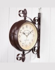 1 sztuk nowy europejski styl vintage zegar innowacyjnych modny dwustronny zegar ścienny