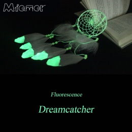 MIAMOR indyjski fluorescencji Dreamcatcher Noctilucous wiatr kuranty i domu ściany wiszące wisiorek Ornament Dream Catcher preze