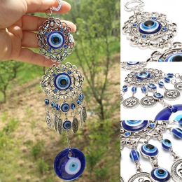 Eleganckie oryginalne srebrne zawieszki przedstawiające niebieskie oko proroka modne wietrzne wisiorki ozdobny brelok do kluczy