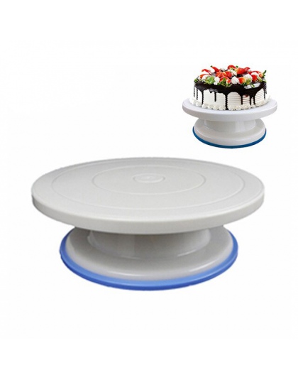 6 sztuk/zestaw plastikowe ciasto gramofon obracanie ciasto z tworzywa sztucznego nóż do ciasta dekorowanie 10 Cal krem do ciasta