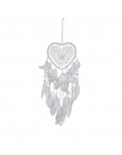 Ręcznie robione koronki Dream Catcher Feather koralik wiszące Ornament dekoracyjny prezent biały w kształcie serca w kształcie s