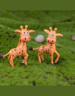 2 sztuk/partia sztuczne Mini Sika Deer żyrafa Fairy Garden miniatury gnomy mech terrarium żywica rzemiosło figurki dekoracji wnę