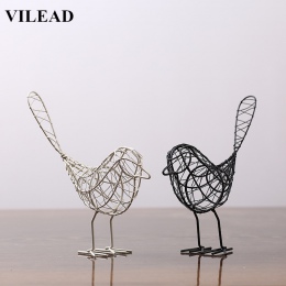VILEAD 9 ''żelaza ptak figurki 4 kolory abstrakcyjny ptak miniaturowe rocznika figurki zwierząt kreatywny prezent do dekoracji d