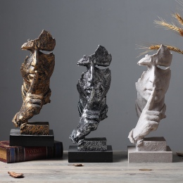 Dekoracyjne nowoczesne minimalistyczne rzeźby artystyczne fragmenty twarzy i dłoni ozdobne figurki brązowe metalowe białe