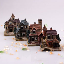 JX-LCLYL żywica Mini bajki ogród miniaturowe dom kryty strzechą krajobraz mikro dekoracji Ornament