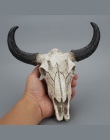 Żywica Longhorn krowa czaszki głowy ozdoba do powieszenia na ścianie 3D zwierzę rzeźby figurki rzemiosła rogi dla domu dekoracje