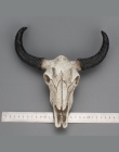Żywica Longhorn krowa czaszki głowy ozdoba do powieszenia na ścianie 3D zwierzę rzeźby figurki rzemiosła rogi dla domu dekoracje