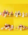 10 sztuk/królik bunny/miniatury/piękny śliczne/fairy garden gnome/mech terrarium wystrój/rzemiosło /figurka bonsai/DIY dom dla l