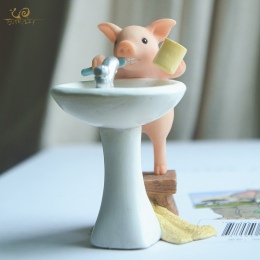 Codzienna kolekcja śliczne świnia akcesoria do dekoracji domu bajki ogród miniaturowe figurki zwierząt samochodu dekoracja na bi