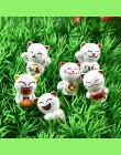 6 sztuk Cartoon szczęście koty Micro krajobraz Kitten Feng Shui domu dekoracje ogrodowe miniatury ozdoby prezent