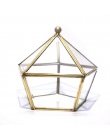 Nordic geometryczny przezroczyste szkło kwiat pokój szkło pudełko na obrączki ślubne pudełko na pierścionki szklaną pokrywą inno