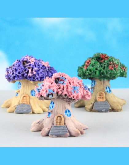 Ograniczone w czasie Oferta Specjalna Micro Krajobraz Fairy Garden Miniatury Rzemiosło Żywicy Ozdoby Dekoracyjne Drzewa Dom Top 