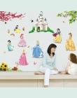 Piękny zamek księżniczka naklejki ścienne dla dzieci pokój wysokość środek bajki Cartoon DIY dekoracji dekoracja pokoju dziewczy