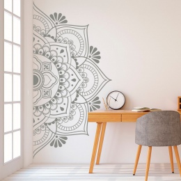 Mandala w pół ściany naklejka do wystroju do domu Removable Vinyl naklejka na medytacja joga Wall Art salon mural do sypialni G1