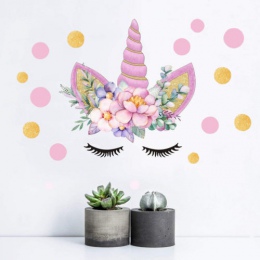 Romantyczny bajki jednorożec gwiazdy naklejki ścienne dla dziewczyn sypialnia kwiaty naklejki ścienne Decor